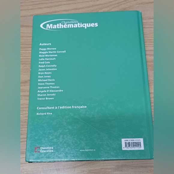 Grade 5 Math Learning School Book Chenelière Mathématiques (French) Hardcover - Picture 3 of 13